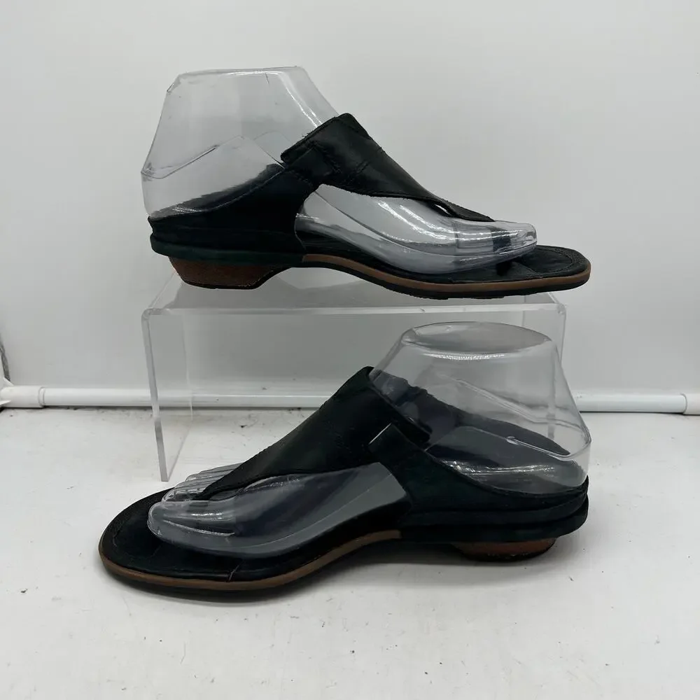 Patagonia Sandals Womens 7 Addie Tri Leather Thong Slide Outdoor Black